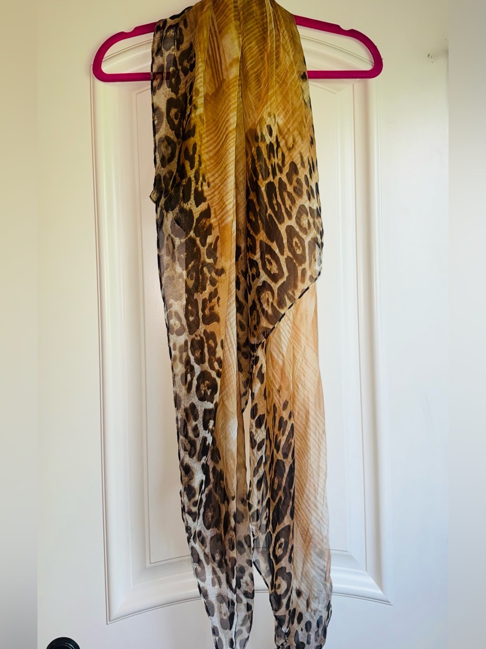 Leopard Print Sheer Pashmina Scarf